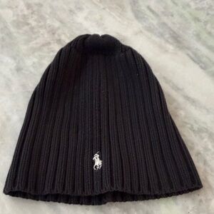 Ralph Lauren Black Ribbed Beanie